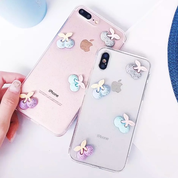 iPhone X/XS/7+/8+ Glitter Cherry Soft Phone Case - Picture 2 of 6
